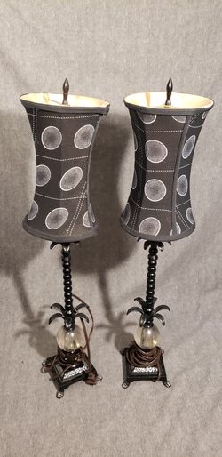 Brown decorations medium size lamps Nice round glass ball in the middle area 30 inches tall