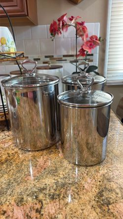 Princess house set de 3 canisters acero inoxidable