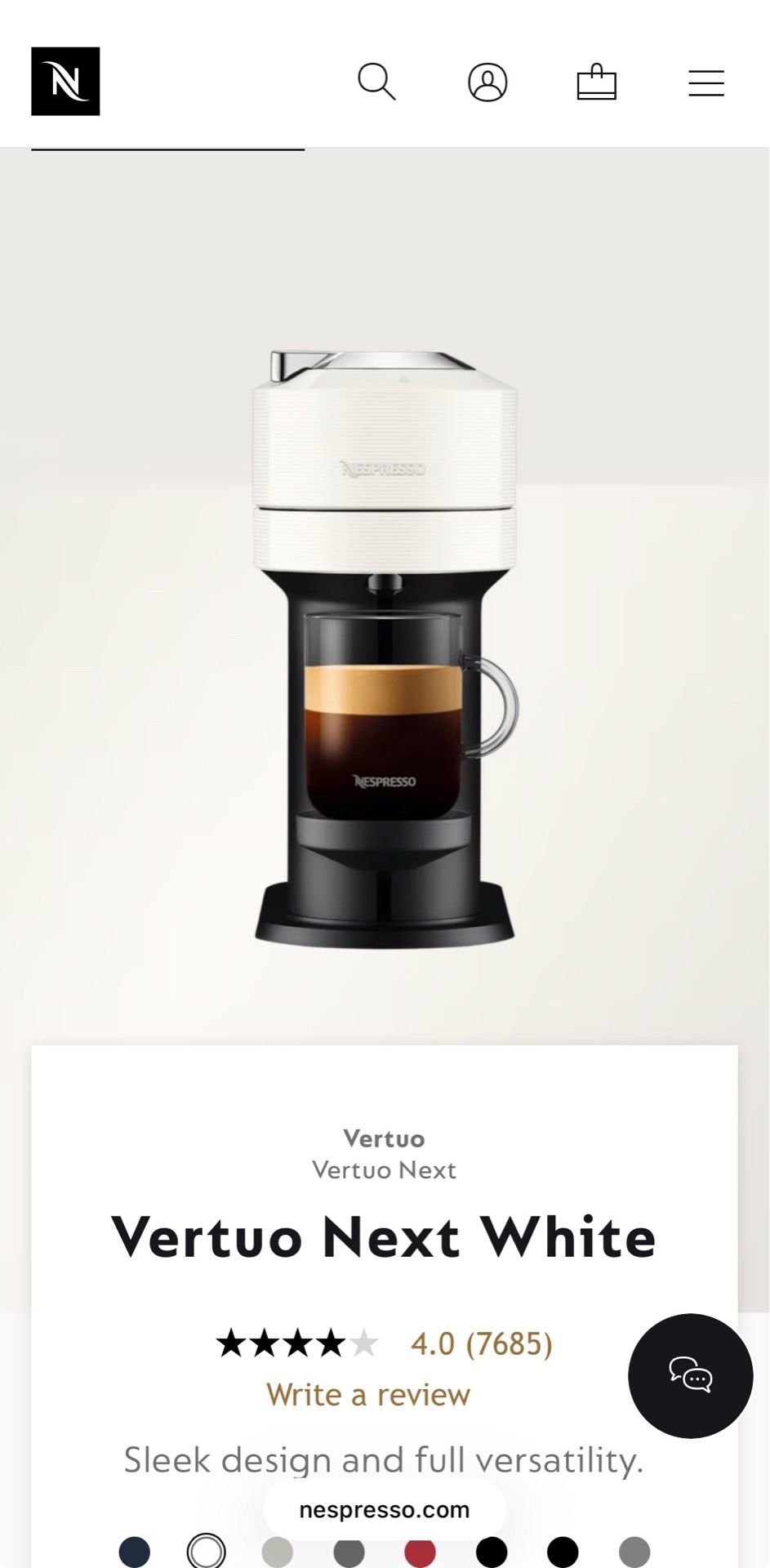 Nespresso Vertuo Next - White
