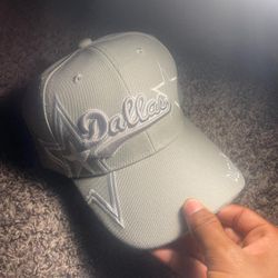 Dallas City Gray Embroidered Adjustable  Hat Cap
