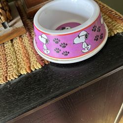 Small Plastic Snoopy Peanuts Pet Dog or Cat Bowl