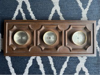 Springfield Wood Thermometer, Barometer, Humidity Meter