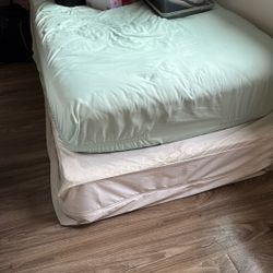 Twin Mattress, Boxspring, And Metal Frame