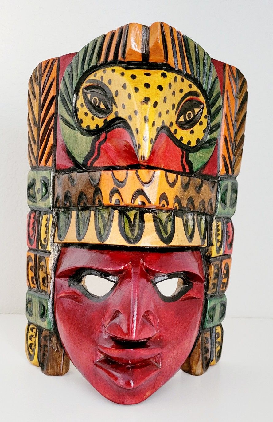 TRIBAL Mask El Salvador - Carved Wooden Mask - Tribal Mask Latin America Art
