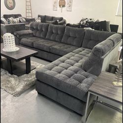 Only this Week Special Grey Comfortable Sectional 