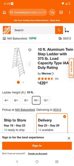 Werner 10 foot ladder