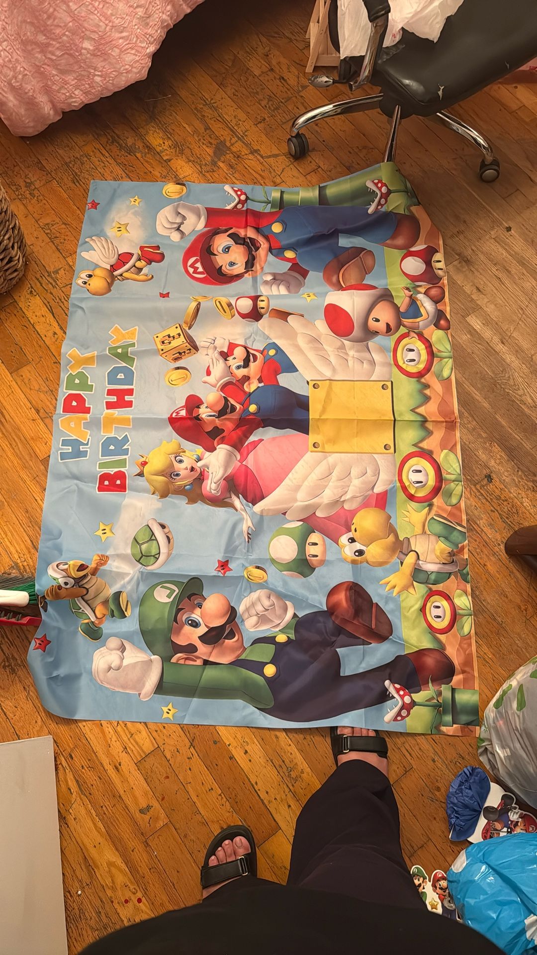 Mario Bros Birthday Backdrop