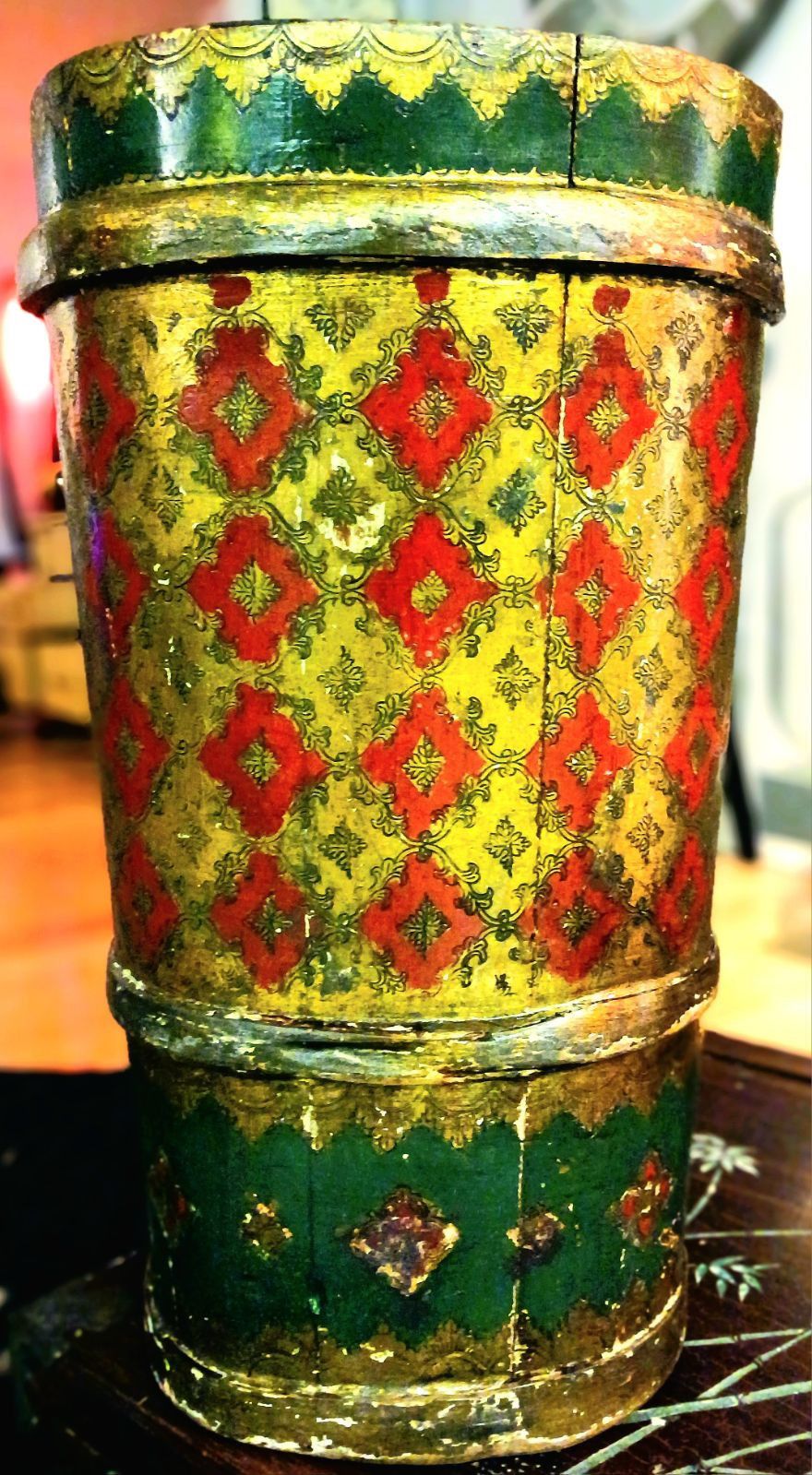 Vintage Italian Wooden Florentine Handmade Umbrella/Cane stand