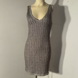 Grey Front Sequined Dress