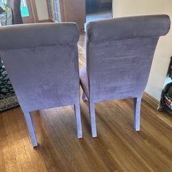 Purple Suede Parsons Chairs 