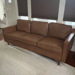 Mid Century Style faux Leather Couch 