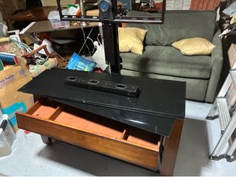 Console table with tv mount and glass top