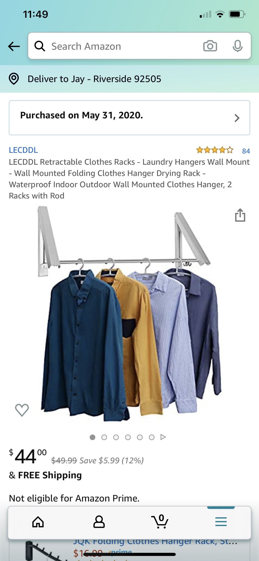 Wall mount laundry hangers retractable rack