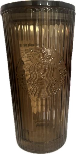 Starbucks Ribbed Glass Tumbler with Lid