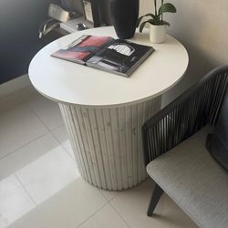 Fluted marble table base- BASE ONLY