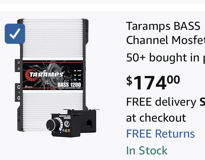 Taramps BASS 1200 2 Ohms 1 Channel Mosfet Amplifier 1200 Watts RMS Monoblock
