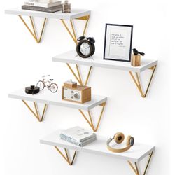 Moving Sale! White And Gold Shelves 