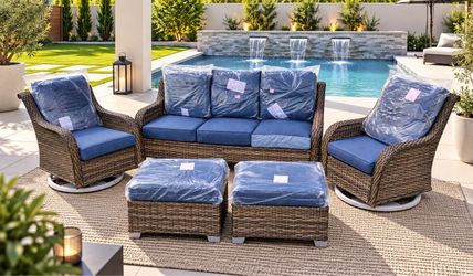 Patio furniture set with swivel chairs