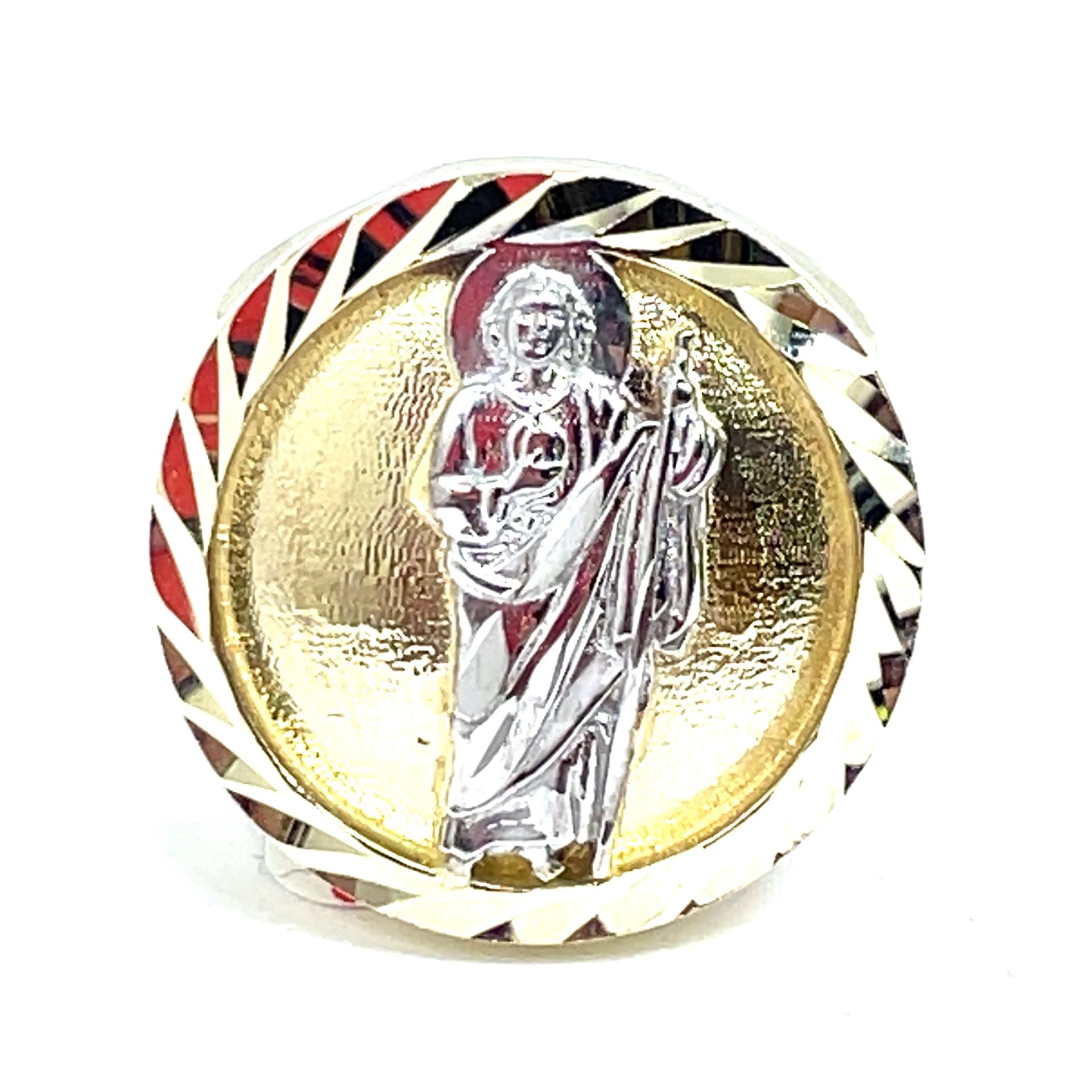 10Kt Two Tone Gold San Judas Ring 6.90g Size 11 200360/10