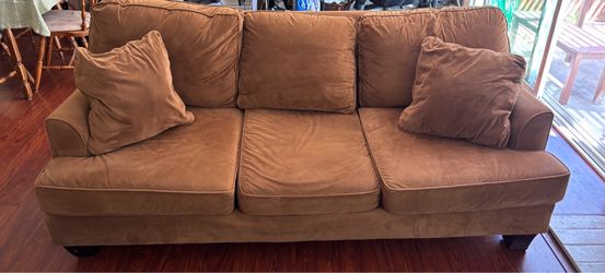 Matching Sofa & Loveseat Set – Brown Microsuede