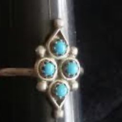 Zuni 4 Stone Turquoise Ring