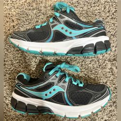 Saucony Mystic Womens Athletic Running Shoes Teal Blue Black S-15248-10 Size 6