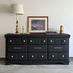 Black Nine Drawer Dresser