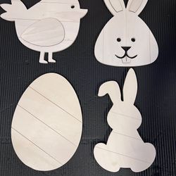 NEW (LOT): 4 Easter Wood Shapes  - Paintable