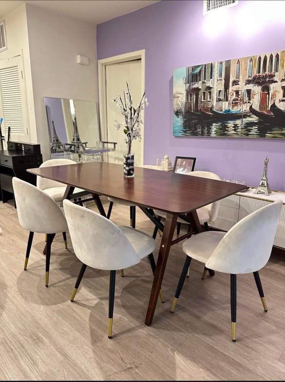 BRAND NEW🔥🔥🔥 Solid Wood Dinning Room Table, 67.3 inch Mid-Century Kitchen Table, Meeting Desk with Farmhouse Style, NO CHAIRS INCLUDED!!!!!