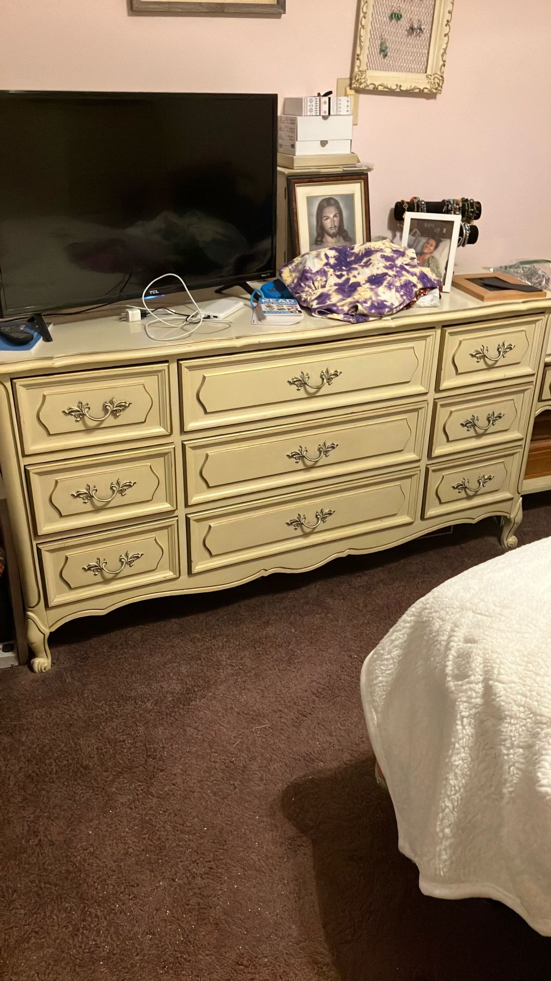 French Provincial Dresser And Mirror