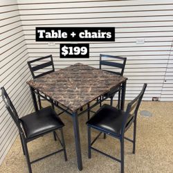 Table + 4 Chairs Brand New Set $199 Only 