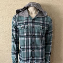 Long Sleeve Plaid Hooded flannel Shirt