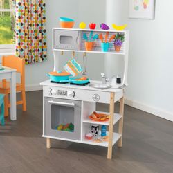 NEW IN BOX - KidKraft All Time Wooden Play Kitchen with Oven, Microwave and 38-Piece Accessory Set