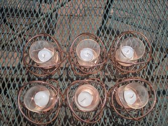 Rose gold candle holder 2 sets of 3