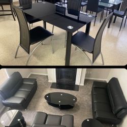 LIVING ROOM & DINING ROOM PACKAGE $1150 INCLUDING DELIVERY!  Package includes sofa , loveseat, chair, coffee table , 2 end tables , dining table and 4
