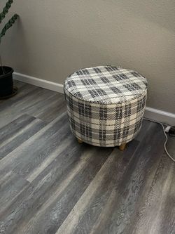 Plaid footstool