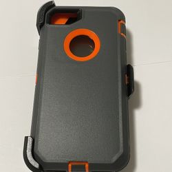 For iPhone 7/8 Orange With Gray Belt Clíp Case 