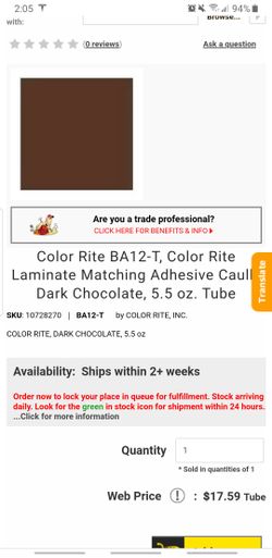 Color Rite Sealant And Adhesive Caulk Chocolate Brown