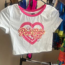 Pink Babe Graphic Crop Top Shirt