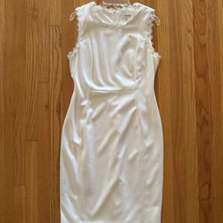 Calvin Klein Fitted Flower Dress White Size 6P