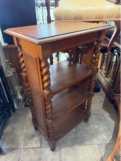 Antique Cane wood shelf unit