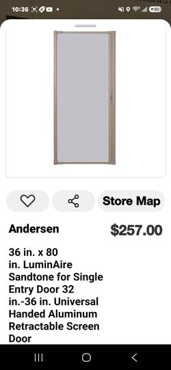 Andersenretractable screen door color sandstone new more details in the pictures