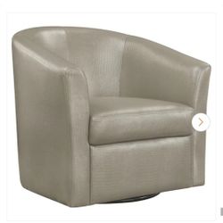 Faux Leather Swivel Accent Chair - 2 Available 
