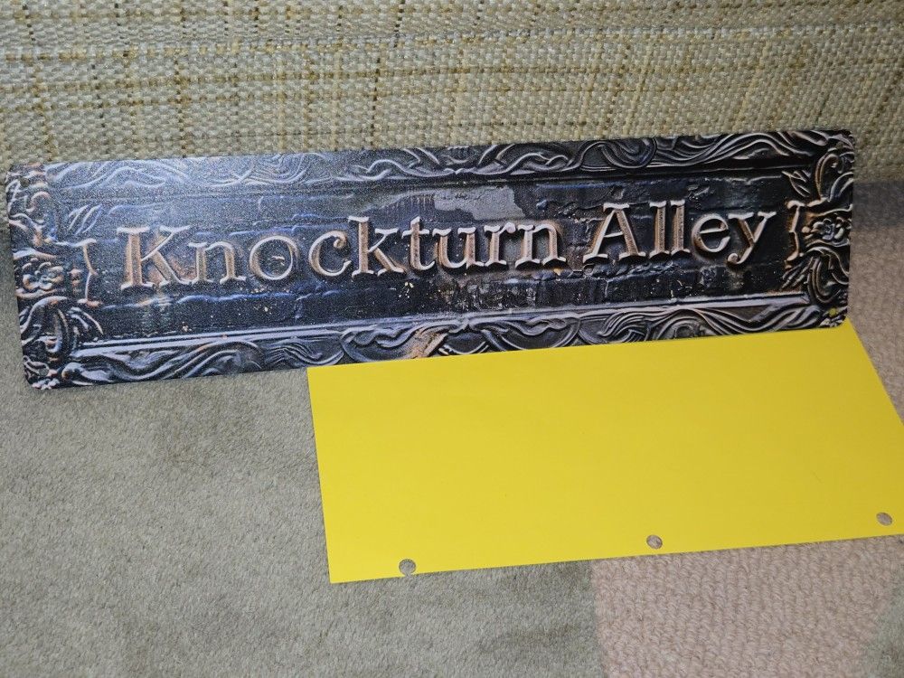 Harry Potter Knockturn Alley Sign Tin 16" X 4"