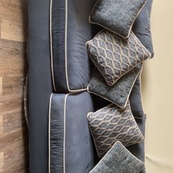 Blue Velvet Sofa & Armchair Set