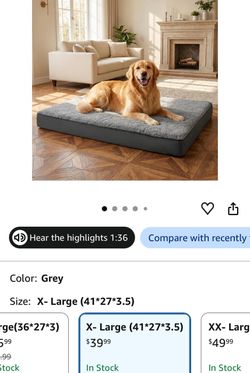 Waterproof Dog Bed for Crate, Chew Proof Orthopedic Crate Pad Chew-Proof & Waterproof, Reversible Heavy-Duty Oxford & Sherpa, High-Density Egg Crate F