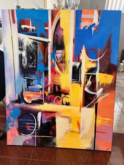 Modern hand painted canvas