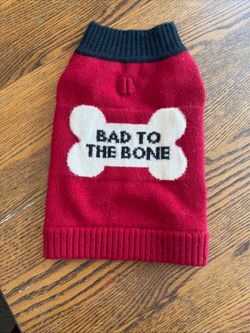 Dog Banana Republic Heritage Bad To The Bone Red Knit Sweater Sz Small