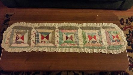 Antique handmade table runner