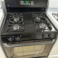 Black Fridge & Gas Stove